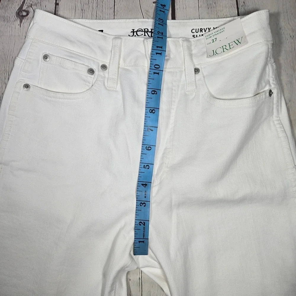J. Crew Curvy Vintage Slim Straight Jeans White Size 27‎ Style BP494
